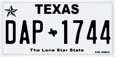 TX license plate DAP1744