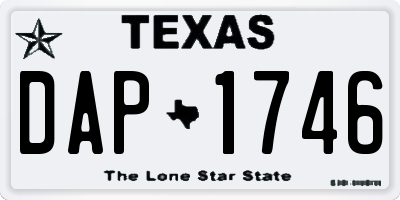 TX license plate DAP1746