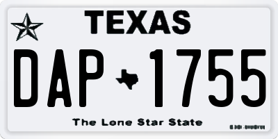 TX license plate DAP1755