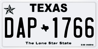 TX license plate DAP1766