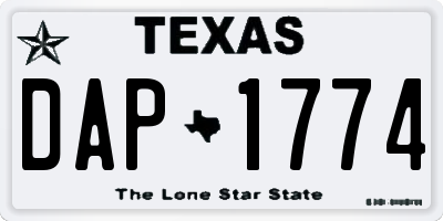 TX license plate DAP1774