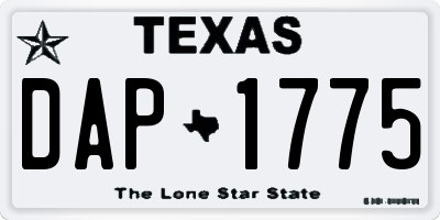 TX license plate DAP1775
