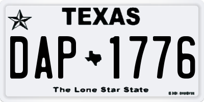 TX license plate DAP1776