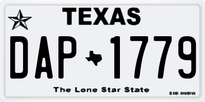 TX license plate DAP1779