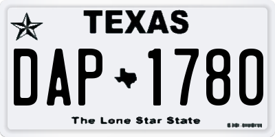 TX license plate DAP1780