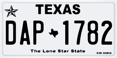 TX license plate DAP1782