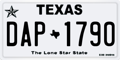 TX license plate DAP1790