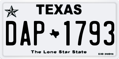 TX license plate DAP1793
