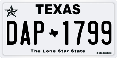 TX license plate DAP1799