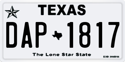 TX license plate DAP1817