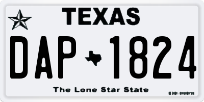 TX license plate DAP1824