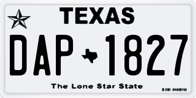 TX license plate DAP1827