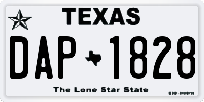 TX license plate DAP1828