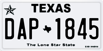TX license plate DAP1845