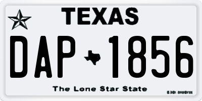 TX license plate DAP1856