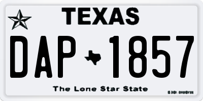 TX license plate DAP1857