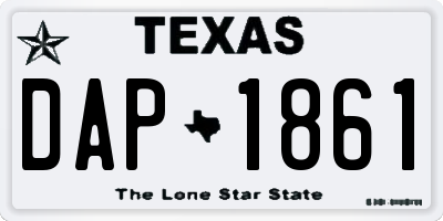 TX license plate DAP1861