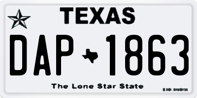 TX license plate DAP1863