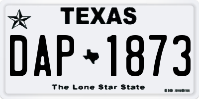 TX license plate DAP1873