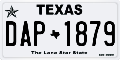 TX license plate DAP1879