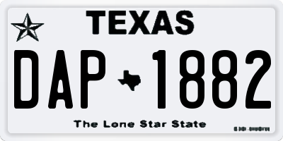 TX license plate DAP1882