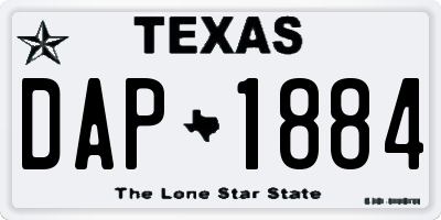 TX license plate DAP1884