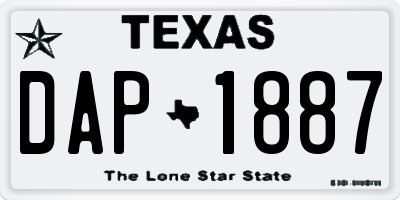 TX license plate DAP1887