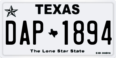 TX license plate DAP1894