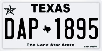 TX license plate DAP1895