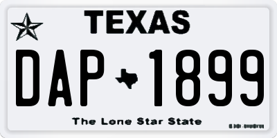 TX license plate DAP1899