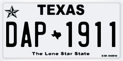 TX license plate DAP1911