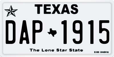 TX license plate DAP1915