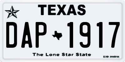 TX license plate DAP1917