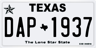 TX license plate DAP1937