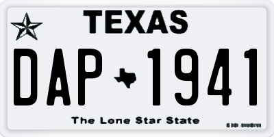 TX license plate DAP1941