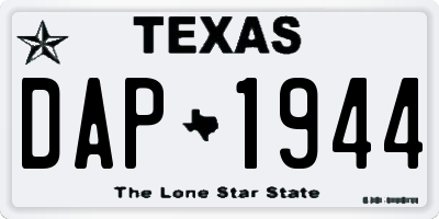 TX license plate DAP1944