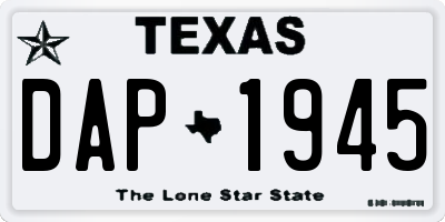 TX license plate DAP1945