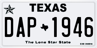 TX license plate DAP1946