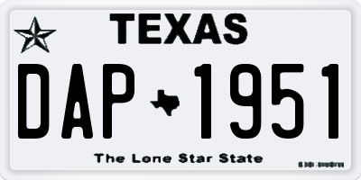 TX license plate DAP1951