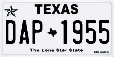 TX license plate DAP1955