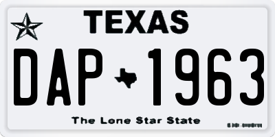 TX license plate DAP1963