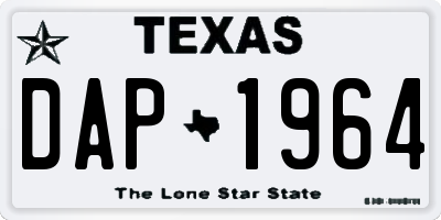 TX license plate DAP1964