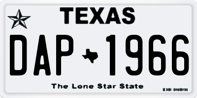 TX license plate DAP1966