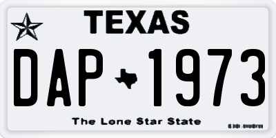TX license plate DAP1973