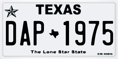 TX license plate DAP1975