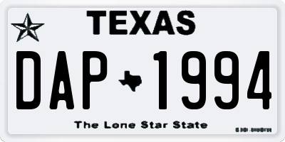 TX license plate DAP1994