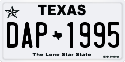 TX license plate DAP1995