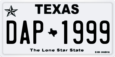 TX license plate DAP1999