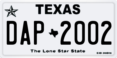 TX license plate DAP2002