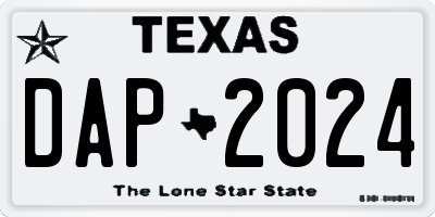 TX license plate DAP2024